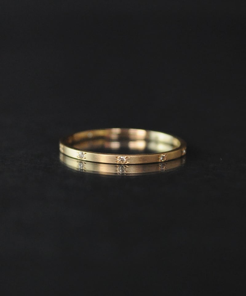 A・D・A K10リング 9号 【石取れジャンク品】 anq.】K10・9石彫り留めダイヤモンド バンドリング | KU-CROISSANT