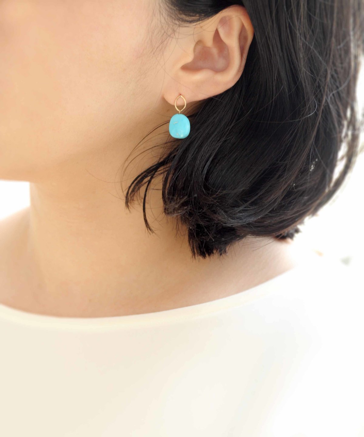 anq.】K10 マーキス スリーピングビューティーターコイズピアス | KU