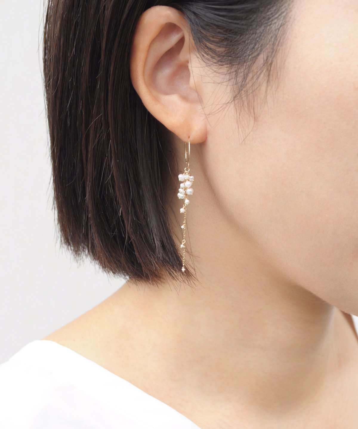 anq.】K10・「Lace」ベビーパールピアス 淡水パール | KU-CROISSANT anq.】K10・「Lace」ベビーパールピアス 淡水パール | KU-CROISSANT