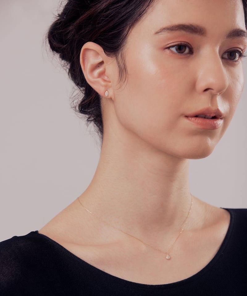 anq.】K10 ペアシェイプ ダイヤモンドパヴェピアス | KU-CROISSANT 公式...