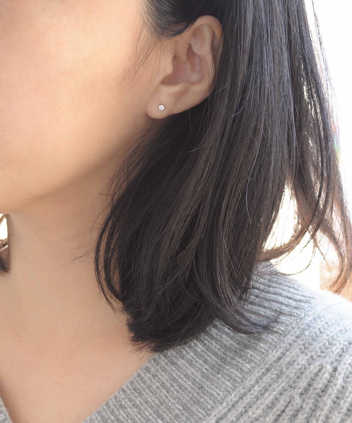 【anq.】Pt900・0.2ctダイヤモンド ピアス