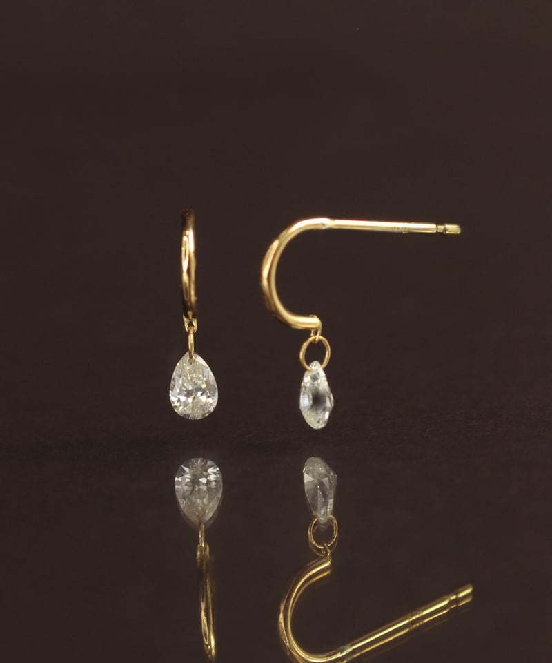 anq.】K18・ティアドロップ 0.2ctダイヤモンド ピアス | KU anq.】K18・ティアドロップ 0.2ctダイヤモンド ピアス | KU