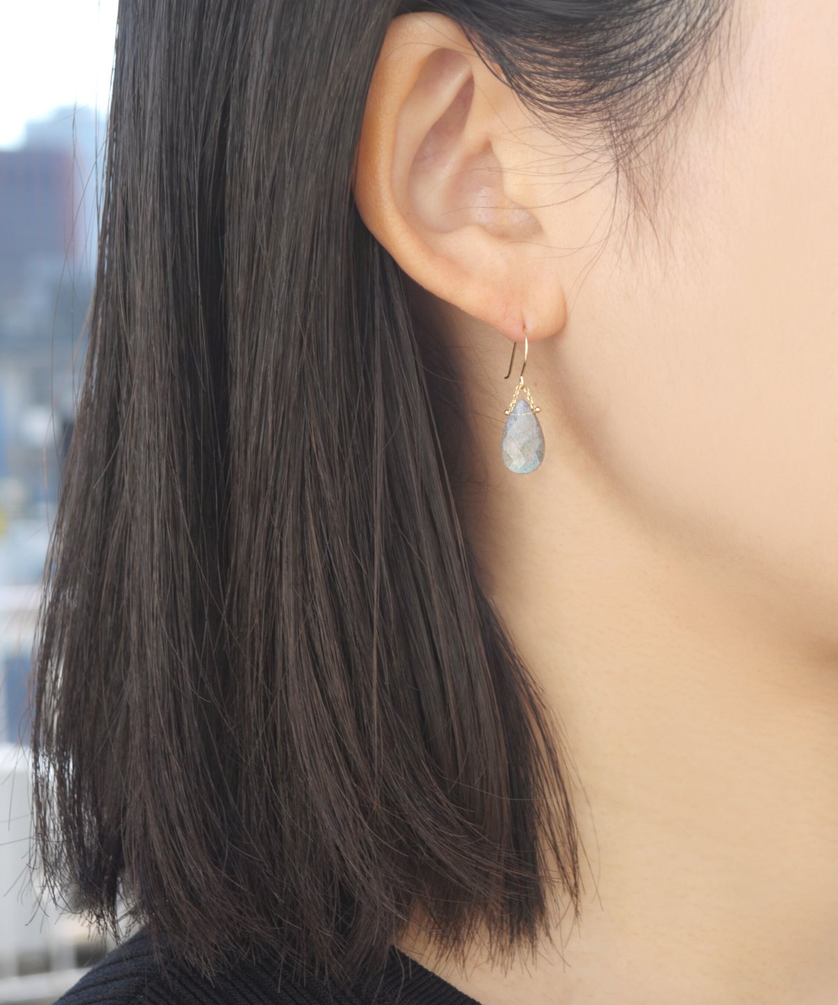 現行品　K10 ラブラドライト ドロップチャームピアス K10ラブラドライトピアス｜ピアス｜ノジェス 公式オンラインストア