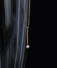 【anq.】K18・0.1ctレーザーホールダイヤモンド バーネックレス