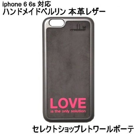 マッバ mabba 本革 レザー Love is the only Solution iPhone 6 6s Case Slogan おしゃれ レザーケース 海外 ブランド