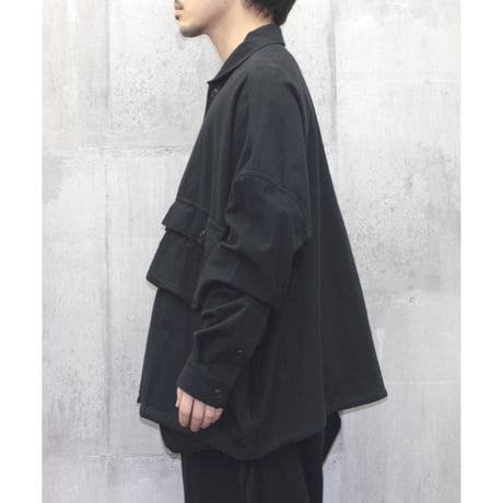 【VIRGOwearworks】ジャケット "Wide and loose shirts jacket" / BLACK