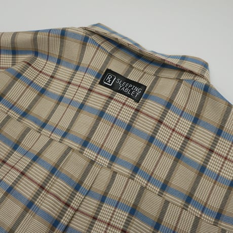 【SLEEPING TABLET】ビッグシャツ "CRYPTO [ CHECK SHIRTS ]" / BEIGE