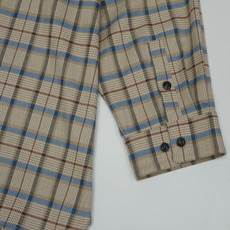 【SLEEPING TABLET】ビッグシャツ "CRYPTO [ CHECK SHIRTS ]" / BEIGE