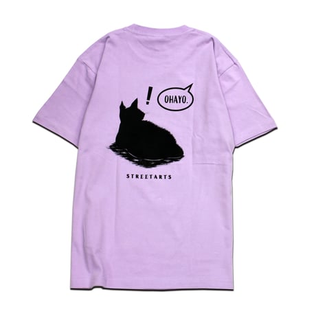 【STREET ARTS】 Tシャツ "おはよーねこTee" / lavender