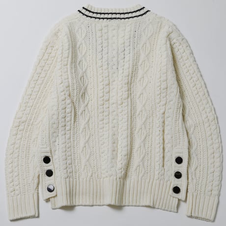 【SILLENT】セーター "VEIN -Cable Knit Sweater-" / WHITE