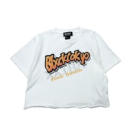 【BLXCK TOKYO】　Tシャツ "[CROP] DARKNESS FLAVORED TEE" / WHITE