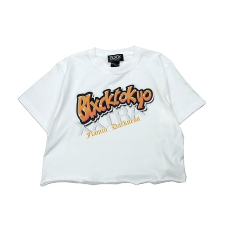【BLXCK TOKYO】　Tシャツ "[CROP] DARKNESS FLAVORED TEE" / WHITE