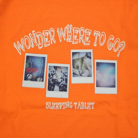 "つぶら × SLEEPING TABLET COLLABORATION L/S TEE" / ORANGE