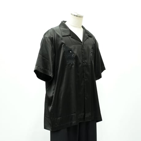 【VIRGOwearworks】 ボーリングシャツ "LUXE BOWLING SATIN SHIRT" / BLACK