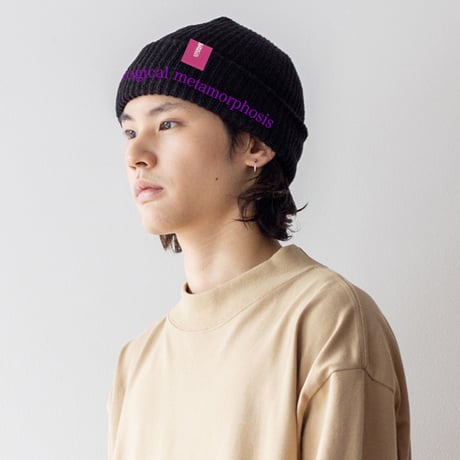 【PLMP】ニットキャップ "LOGO KNIT CAP 2" / BLACK