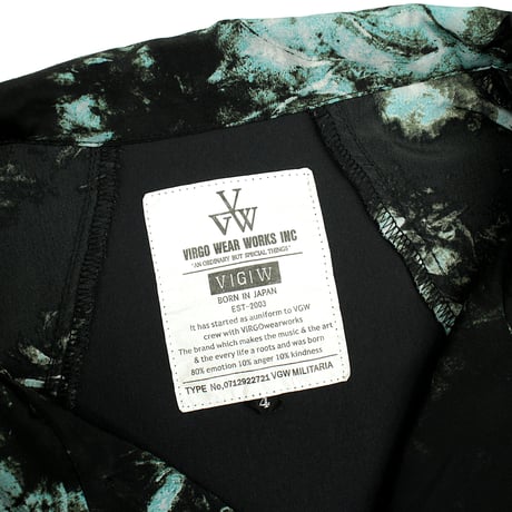 【USED】 VIRGOwearworks "Ebony flowers Shirt" / GREEN Size4(XL)