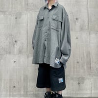 【SLEEPING TABLET】ビックネルシャツ "CRYPTO [ NEL PLAIN SHIRTS ]" / GRAY