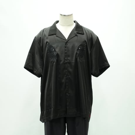 【VIRGOwearworks】 ボーリングシャツ "LUXE BOWLING SATIN SHIRT" / BLACK