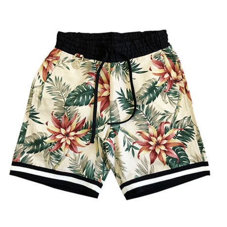 FLORAL SHORTS / WHITE