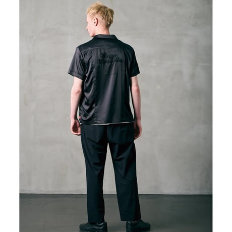 【VIRGOwearworks】 ボーリングシャツ "LUXE BOWLING SATIN SHIRT" / BLACK