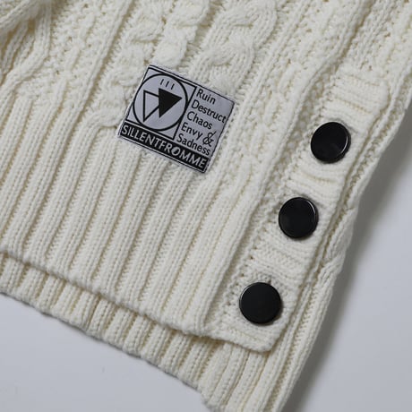 【SILLENT】セーター "VEIN -Cable Knit Sweater-" / WHITE