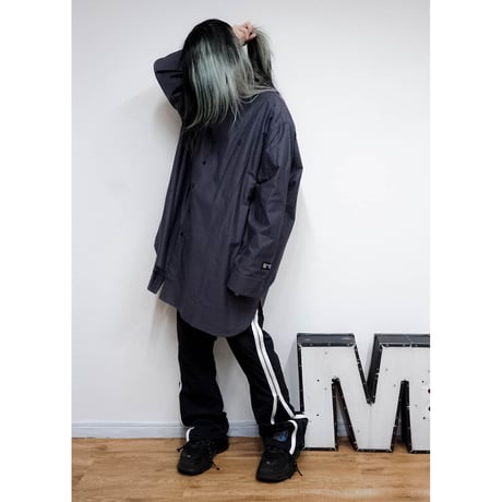 【SLEEPING TABLET】パンツ "CRIME [ FLEECE LINING SIDE ZIP PANTS ]" / BLACK-WHITE