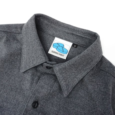 【SLEEPING TABLET】ビックネルシャツ "CRYPTO [ NEL PLAIN SHIRTS ]" / GRAY