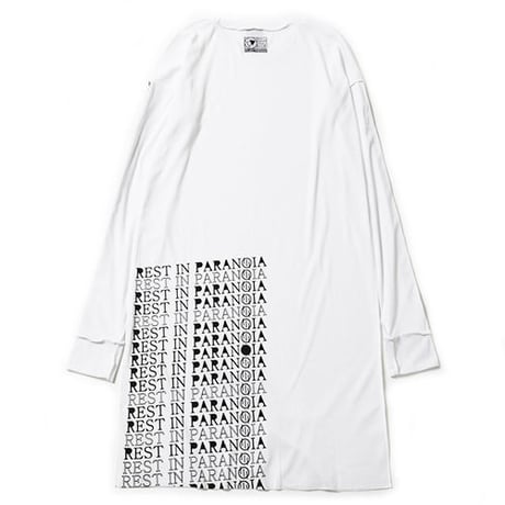 【SILLENT FROM ME】ロング丈カットソー "R.I.P -Long Length Cutsew-" / WHITE