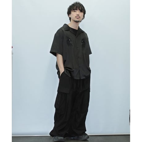 【VIRGOwearworks】 ボーリングシャツ "LUXE BOWLING SATIN SHIRT" / BLACK