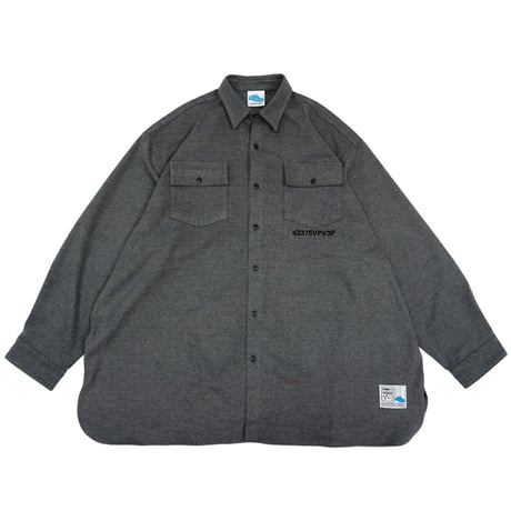 【SLEEPING TABLET】ビックネルシャツ "CRYPTO [ NEL PLAIN SHIRTS ]" / GRAY