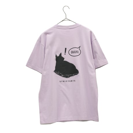 【STREET ARTS】 Tシャツ "おはよーねこTee" / lavender