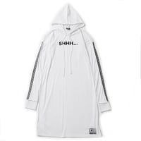 【SILLENT FROM ME】ロング丈パーカ "SHHH -Long Length Parka-" / WHITE