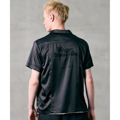【VIRGOwearworks】 ボーリングシャツ "LUXE BOWLING SATIN SHIRT" / BLACK