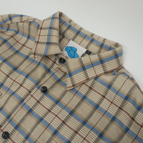 【SLEEPING TABLET】ビッグシャツ "CRYPTO [ CHECK SHIRTS ]" / BEIGE