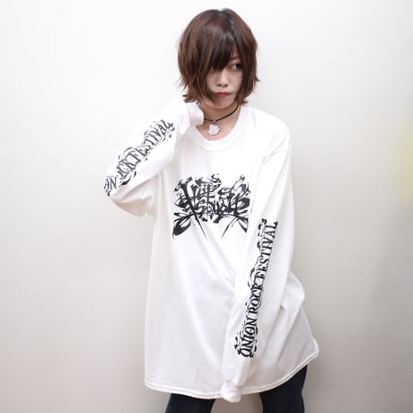 ONION ROCK FESTIVAL × STREET ARTS "HOTSQUALL" LOGO LONGSLEEVE T-SHIRT / WHITE