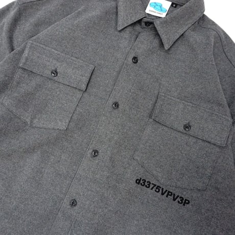 【SLEEPING TABLET】ビックネルシャツ "CRYPTO [ NEL PLAIN SHIRTS ]" / GRAY