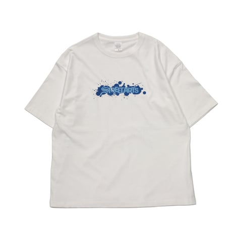 "STREET ARTS STICKER LOGO BIG T-Shirt" / WHITE