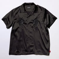 【VIRGOwearworks】 ボーリングシャツ "LUXE BOWLING SATIN SHIRT" / BLACK