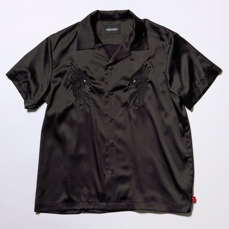 【VIRGOwearworks】 ボーリングシャツ "LUXE BOWLING SATIN SHIRT" / BLACK