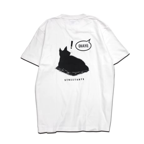 【STREET ARTS】 Tシャツ "おはよーねこTee" / WHITE