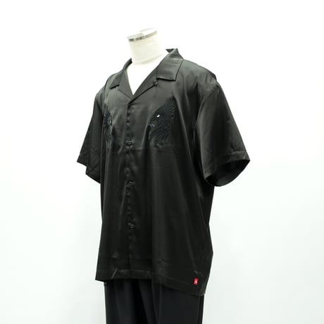 【VIRGOwearworks】 ボーリングシャツ "LUXE BOWLING SATIN SHIRT" / BLACK