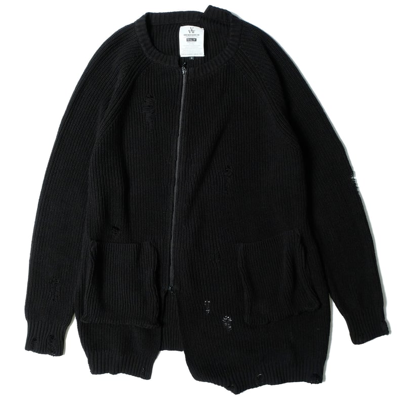virgowearworks ダメージ加工ニットカーディガン