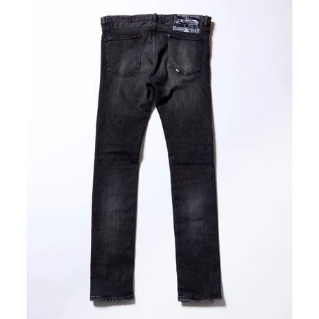 【VIRGOwearworks】 デニムパンツ "女神織denimes x VIRGOwearworks DAMAGE DENIM" / BLACK