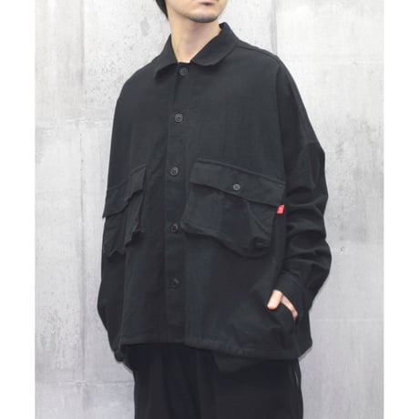 【VIRGOwearworks】ジャケット "Wide and loose shirts jacket" / BLACK
