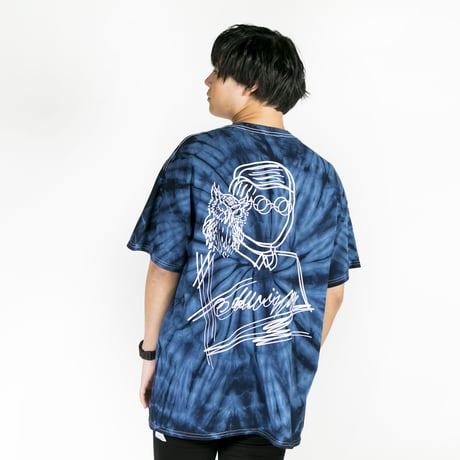【HEDWiNG】“Pierre” Tie-dye T-shirt" / NAVY