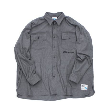【SLEEPING TABLET】ビックネルシャツ "CRYPTO [ NEL PLAIN SHIRTS ]" / GRAY