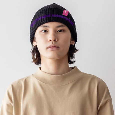 【PLMP】ニットキャップ "LOGO KNIT CAP 2" / BLACK