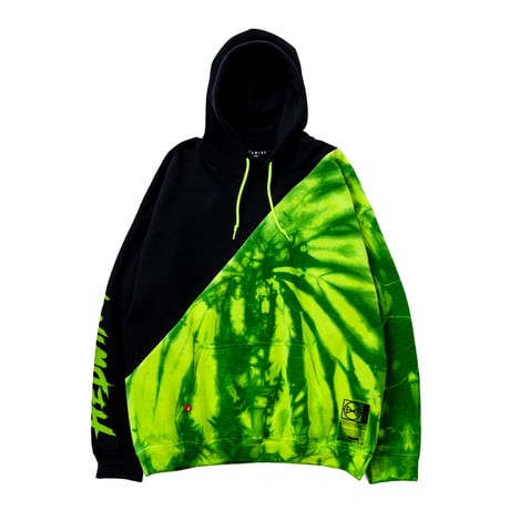 【HEDWiNG】パーカ Cross Cut“ Tye-die ” Hoodie" / BLACK-GREEN