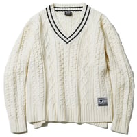 【SILLENT】セーター "VEIN -Cable Knit Sweater-" / WHITE