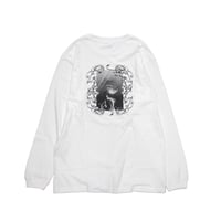 【月がさ】ロンT "Tsukigasa flower LONG SLEEVE T-SHIRT" / WHITE